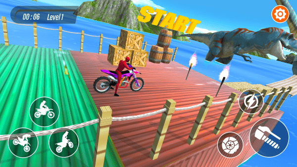 侏罗纪摩托车特技游戏(Bike Stunt)