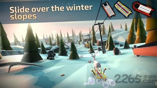 动物冒险下坡冲浪游戏