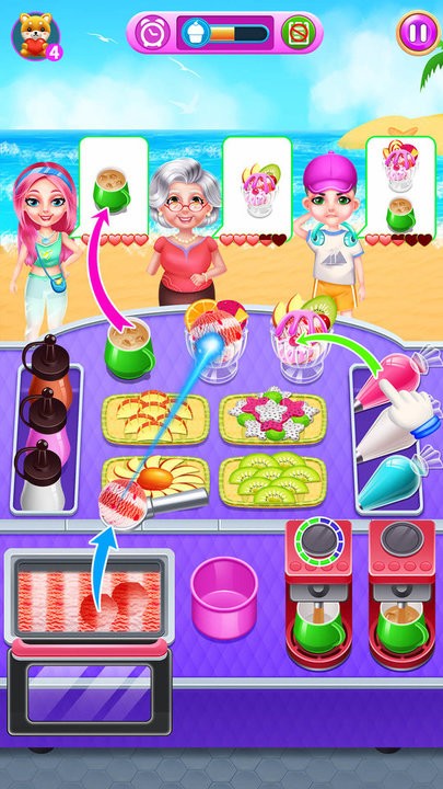 冰凉夏日水果圣代制作游戏